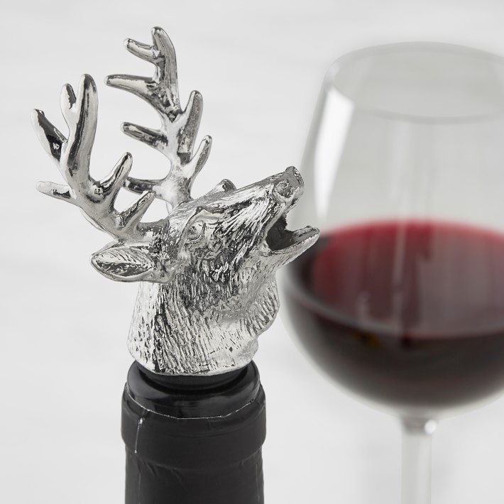 Deer Wine Stopper with Pourer Wine Accessories Williams Sonoma