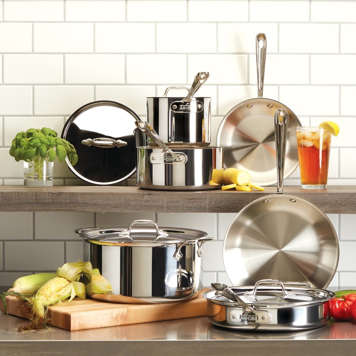 All Clad D3 Tri Ply Stainless Steel Stock Pot Williams Sonoma 1385