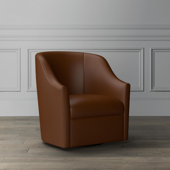 tan leather swivel chair