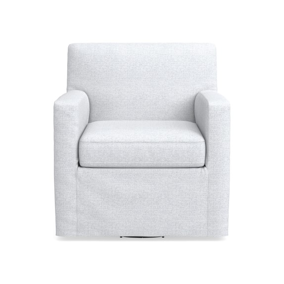 white swivel armchair