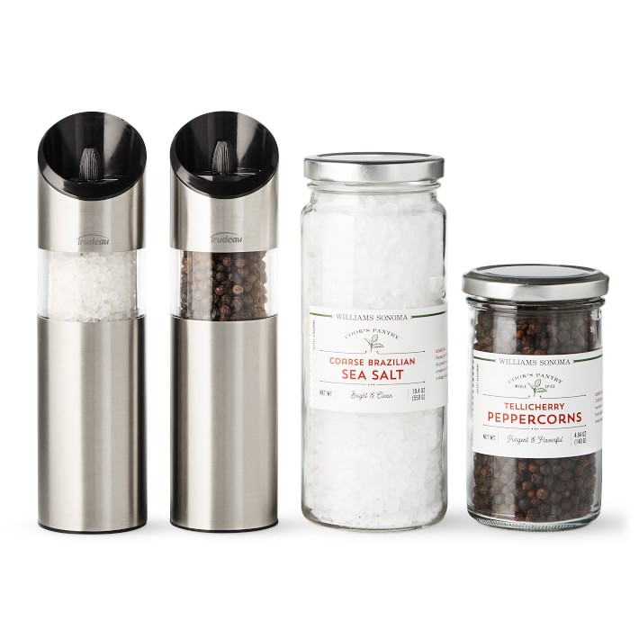 Williams Sonoma Salt & Pepper Essentials with Trudeau Graviti Mills