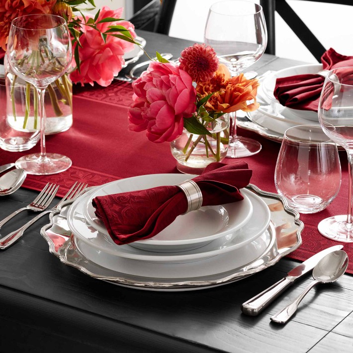 Red Jacquard Table Runner Williams Sonoma