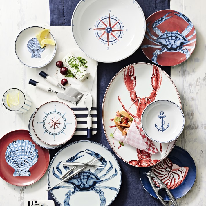 Maritime Appetizer Plates, Mixed, Set of 4 Williams Sonoma CA