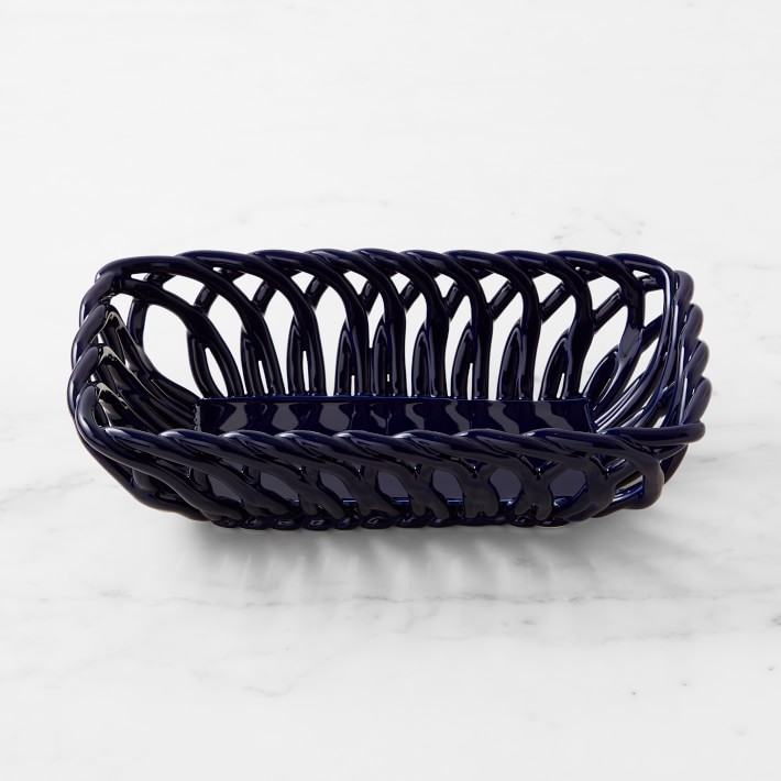Low Ceramic Woven Bread Basket Williams Sonoma