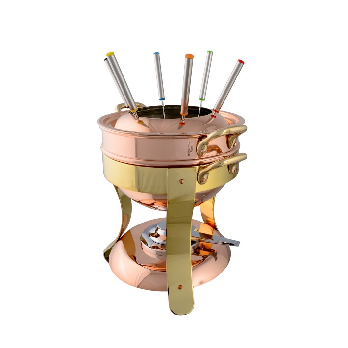 Mauviel Copper Fondue Pot with Stand Williams Sonoma CA Williams Sonoma