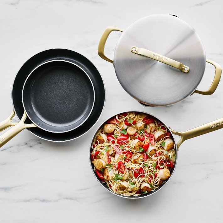 GreenPan™ GP5 StainlessSteel Ceramic Nonstick 14Piece Cookware Set Williams Sonoma