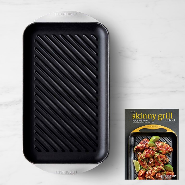 Le Creuset CastIron DoubleBurner Skinny Grill Pan with Skinny Grill