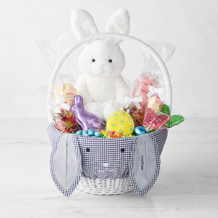 Williams Sonoma & Pottery Barn Kids Gingham Bunny Face Large Filled ...