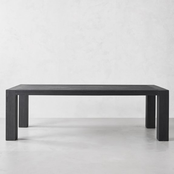 black parsons dining table