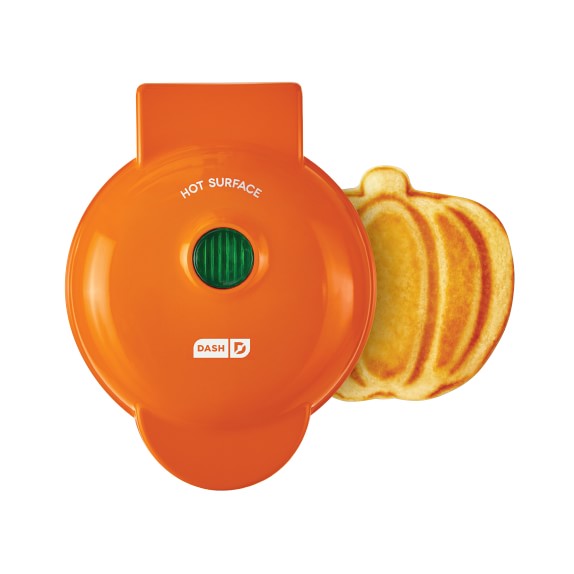 Dash Mini Pumpkin Waffle Maker in Orange Williams Sonoma