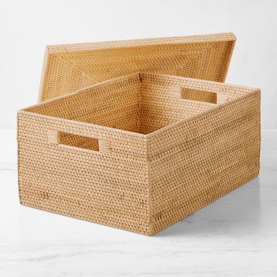 Hold Everything Rattan Lidded Baskets | Williams Sonoma