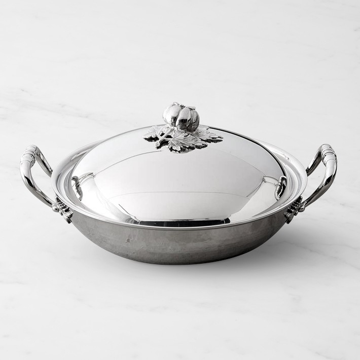 Ruffoni Opus Prima Hammered Stainless-Steel Wok with Tomato Knob, 4 3/4-Qt.