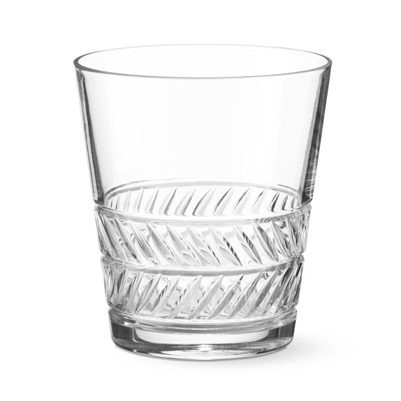 Palm Cut Double Old Fashioned Glasses Set Of 4 Williams Sonoma 9635