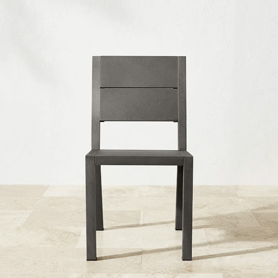 Larnaca Slate Grey Metal Dining Table & Dining Chairs Williams Sonoma