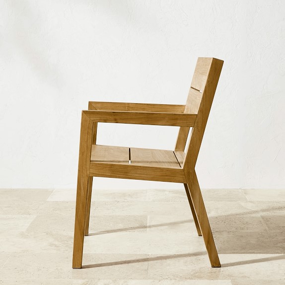 Larnaca Fiberstone Dining Table & Teak Dining Chairs Williams Sonoma