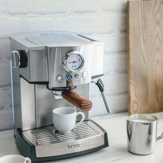 Brim 15 Bar Espresso Maker with Wood Handle Williams Sonoma