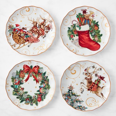 Twas the Night Dinner Plates, Set of 4, Mixed