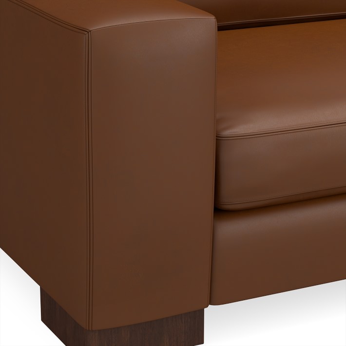 Yountville 2Piece Leather Loveseat Sectional with Wide Chaise, Left