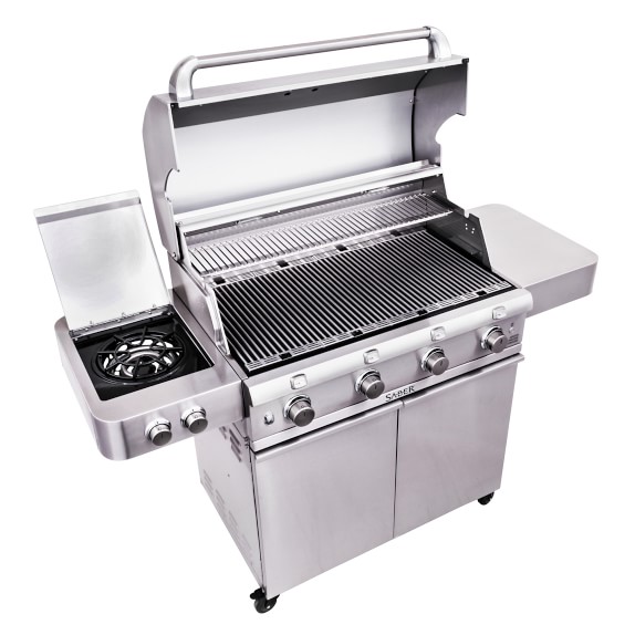 Saber Stainless Steel 4-Burner Gas Grill | Williams Sonoma