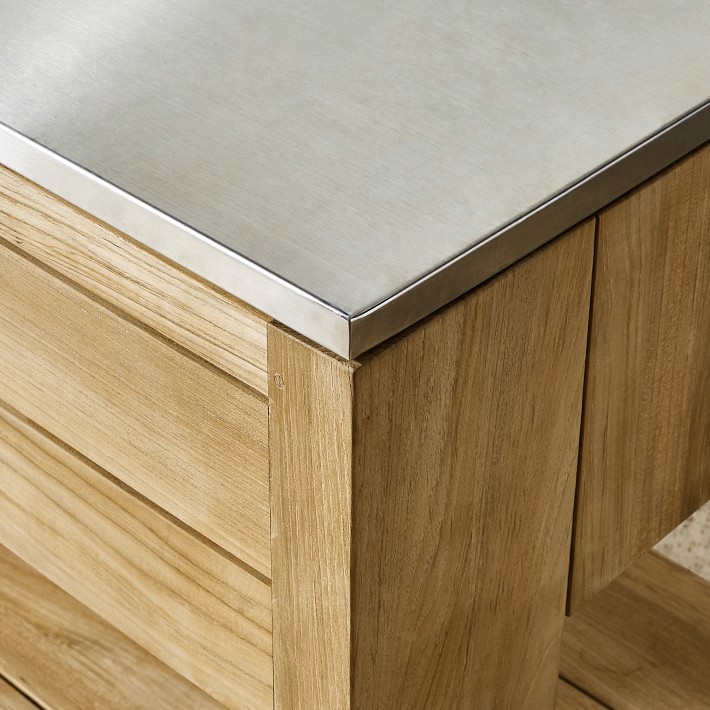 Larnaca Outdoor Teak Prep Table Williams Sonoma