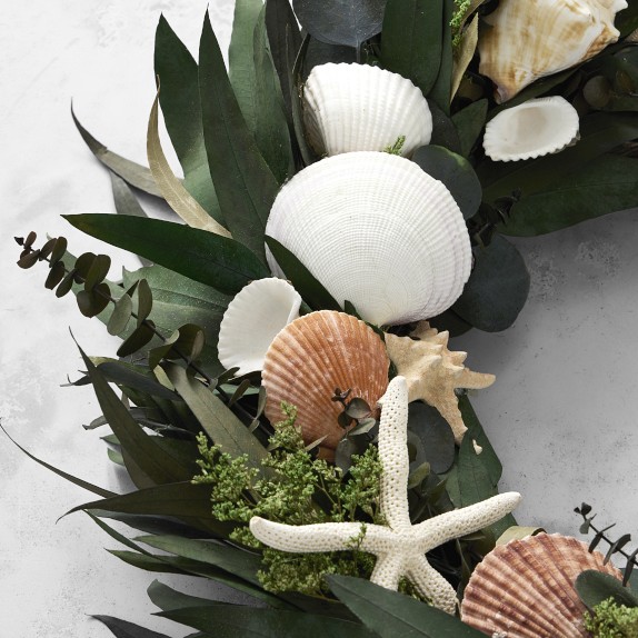 Seagrass & Seashell Wreath, 20" | Williams Sonoma
