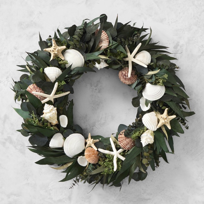 Seagrass & Seashell Wreath, 20" Williams Sonoma