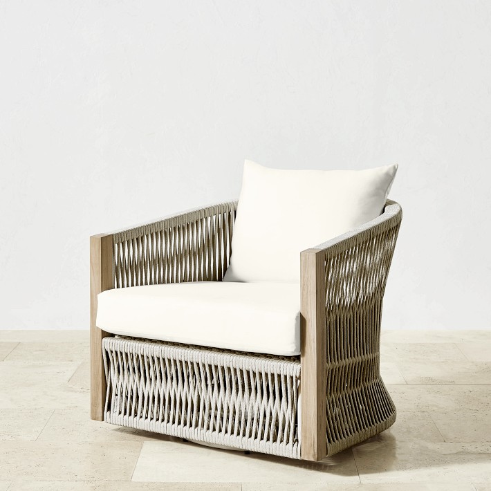 Pasadena Outdoor Teak Swivel Chair Williams Sonoma