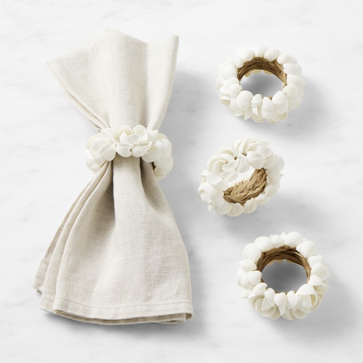 Island Style Shell Napkin Rings, Set of 4 Williams Sonoma