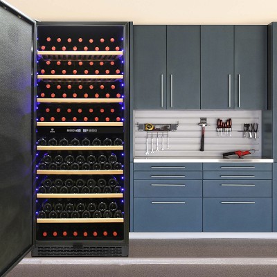 vinotemp garage 300 bottle dual zone wine cooler el 300gfeb