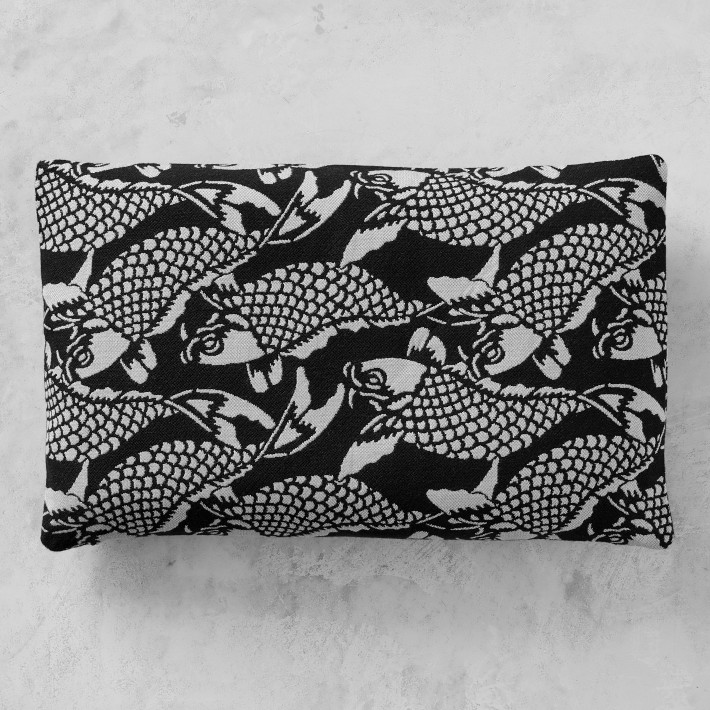 Koi Fish Jacquard Outdoor Pillow Cover Williams Sonoma