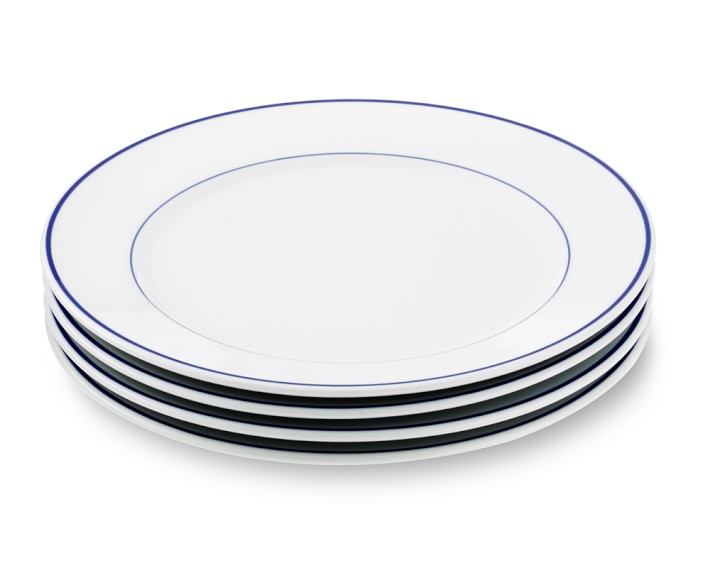 Apilco Tradition BlueBanded Porcelain Dinner Plates Williams Sonoma