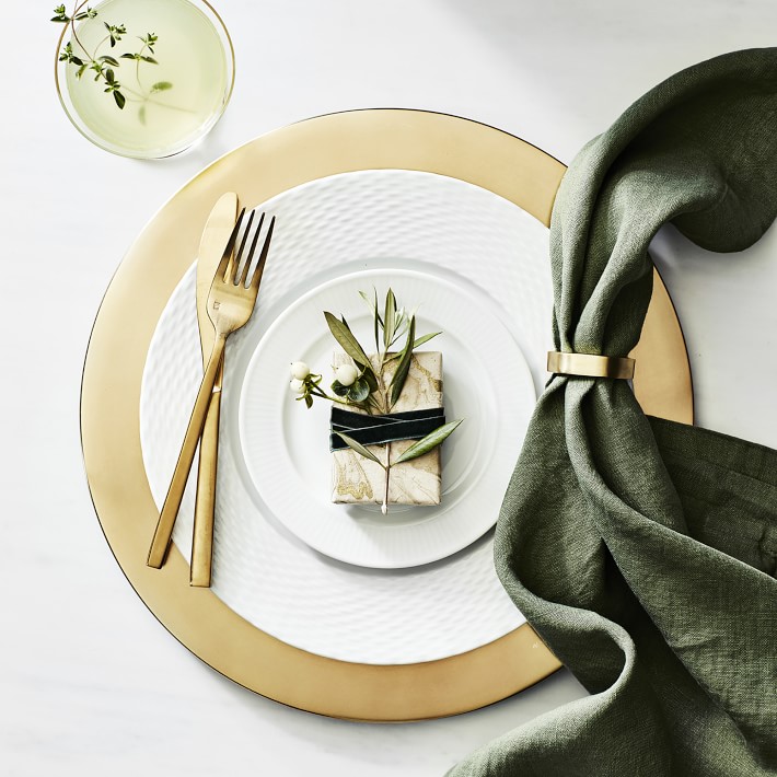 Antique Brass Charger Plate Williams Sonoma