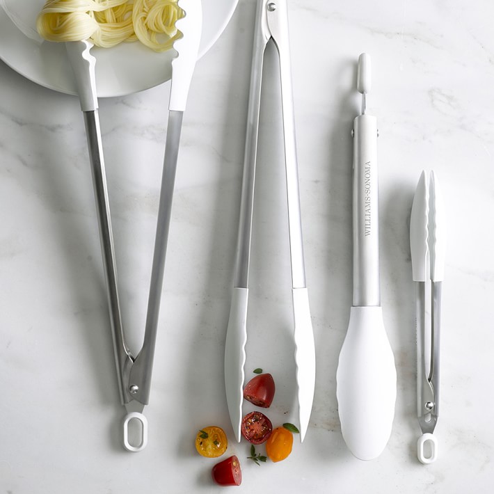 Open Kitchen by Williams Sonoma Grey Silicone 9-Inch Locking Tongs