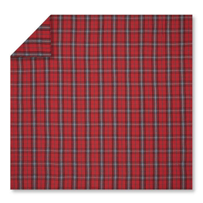 Red Tartan Flannel Sheet Set Williams Sonoma