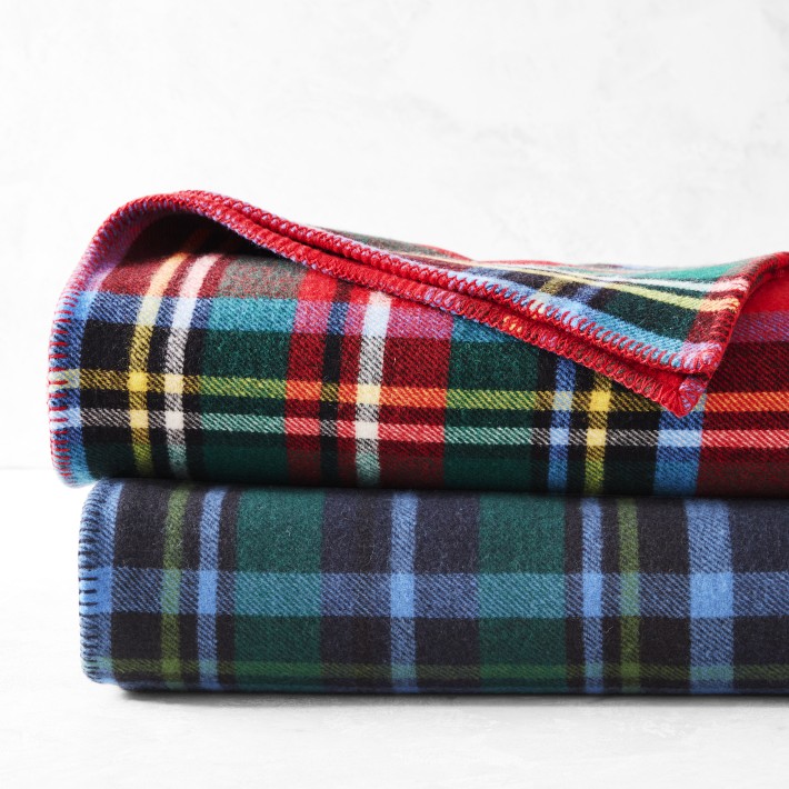 Alister Plaid Merino Wool Blanket Williams Sonoma