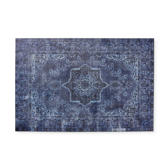 Williams Sonoma Faux Knotted Rug Comfort Mat, Blue Williams Sonoma