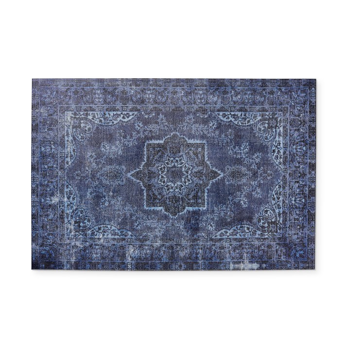 Williams Sonoma Faux Knotted Rug Comfort Mat, Blue Williams Sonoma