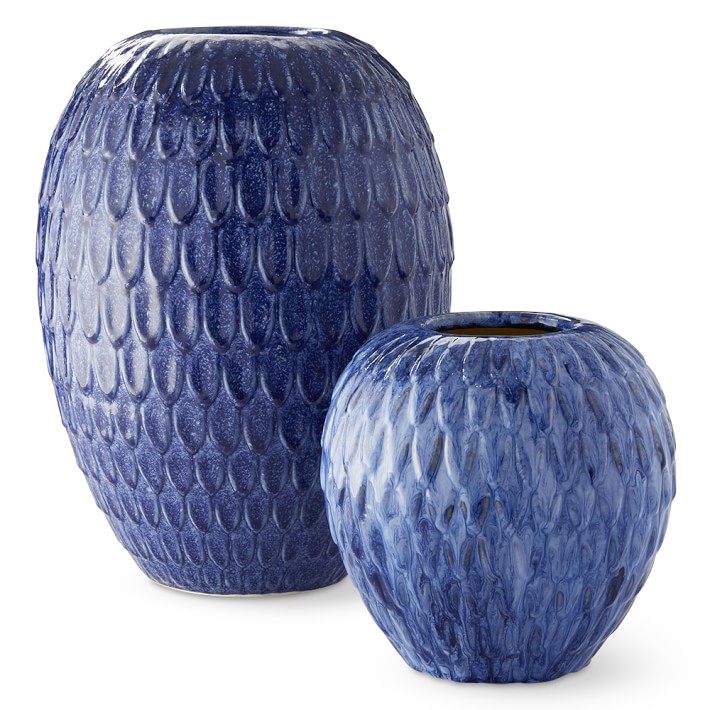 Blue Feather Decorative Vase Williams Sonoma