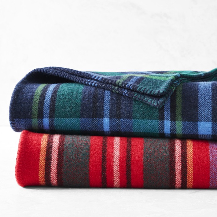 Alister Plaid Merino Wool Throw Williams Sonoma