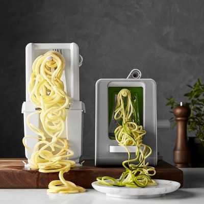 Paderno World Cuisine 4-Blade Folding Vegetable Slicer /  Spiralizer Pro, Counter-Mounted and includes 4 Different Stainless Steel  Blades : Kitchen Products : Home & Kitchen