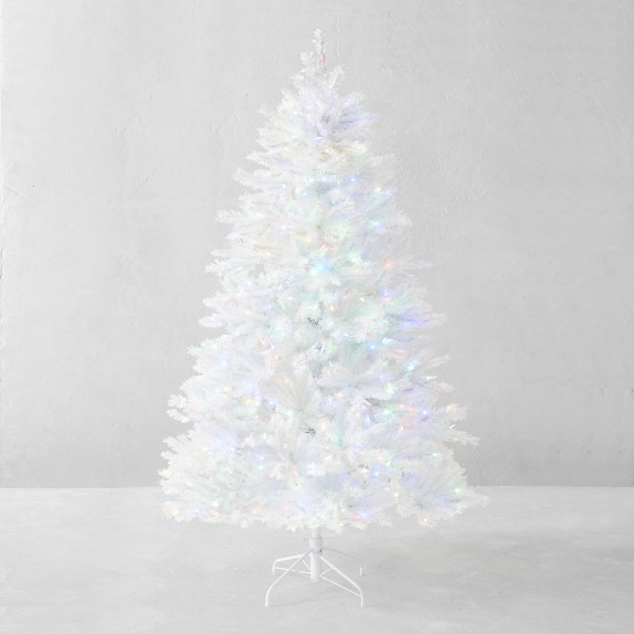 Artificial Alpine White Prelit Christmas Tree, 6.5'9' Williams Sonoma
