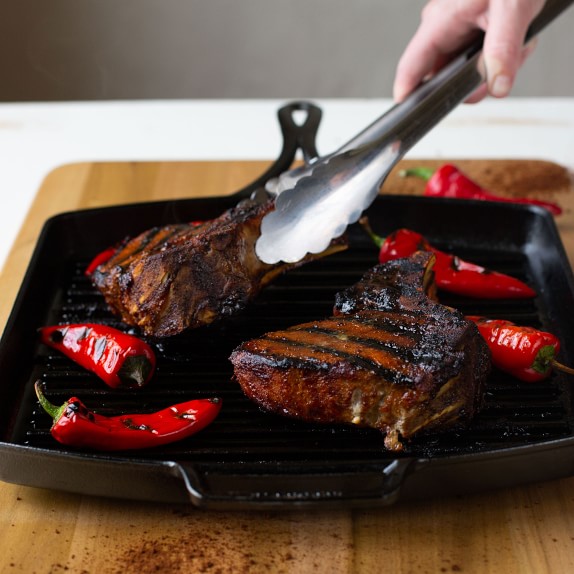 Lodge Blacklock Triple Seasoned CastIron Square Grill Pan Williams