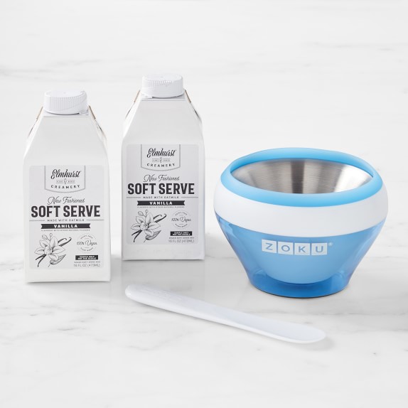 Zoku Ice Cream Maker & Vanilla Oat Milk Soft Serve Williams Sonoma