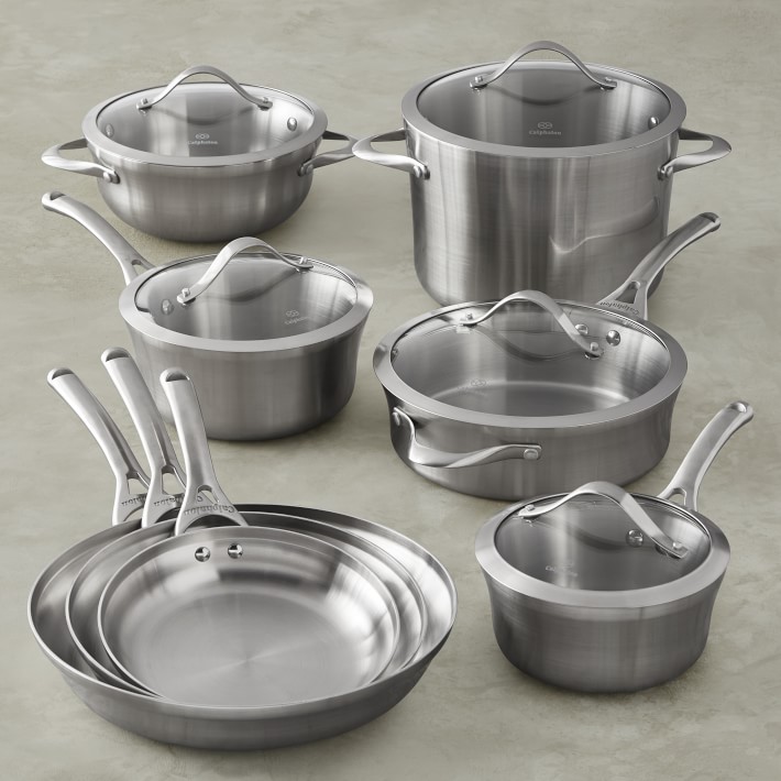 Calphalon Contemporary StainlessSteel 13Piece Set Williams Sonoma