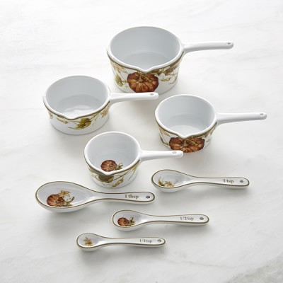 White & Gold Measuring Cups and Spoons Set - Cute Measuring Cups