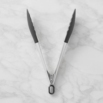 Open Kitchen by Williams Sonoma Grey Silicone 9-Inch Locking Tongs