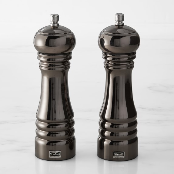 Williams Sonoma LARGE Wood Salt and Pepper Mills, Black & White