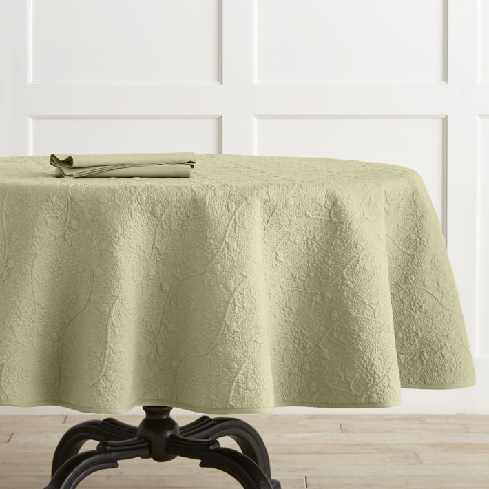 Vine Floral Boutis Round Tablecloth Williams Sonoma