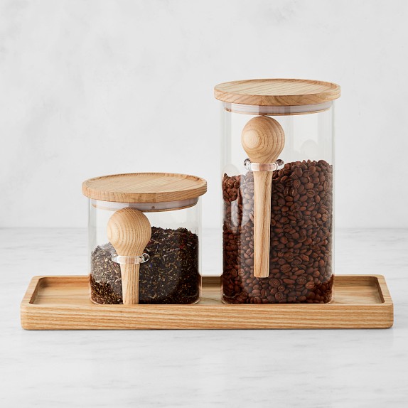 Hold Everything FSC® Coffee and Tea Canisters with Tray Williams Sonoma