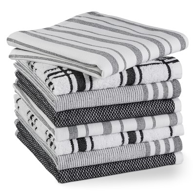Williams Sonoma Multi-Pack Absorbent Dishcloths, Set of 8, Jet Black